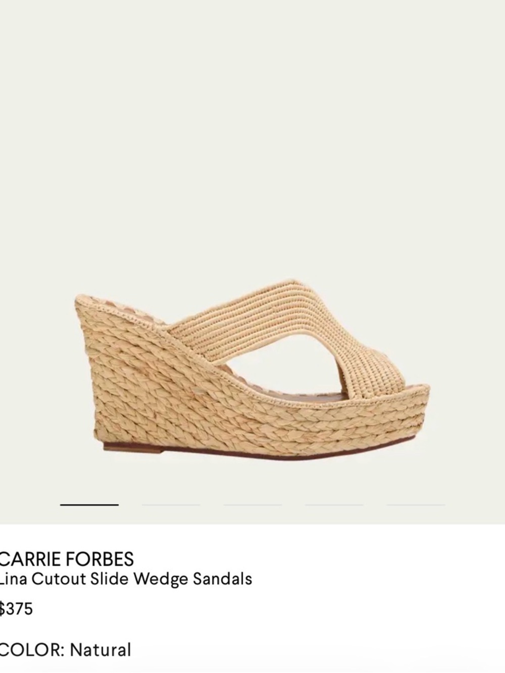 Carrie Forbes EUC Natural Lina Cutout Slide Wedge Sandals